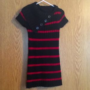 Just a Girl Red and Black Striped Sweater Dress 3T
